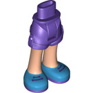 LEGO Hip with Rolled Up Shorts with Blue Shoes with Purple Laces with Thick Hinge (35556 / 35557)