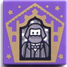 LEGO Tile 2 x 2 with Chocolate Frog Card Bertie Bott Pattern with Groove (3068)
