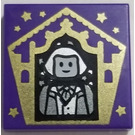LEGO Tile 2 x 2 with Chocolate Frog Card Garrick Ollivander Pattern with Groove (3068)