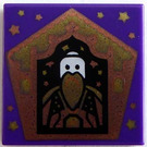 LEGO Tile 2 x 2 with Chocolate Frog Card Salazar Slytherin with Groove (3068)