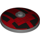 LEGO Dish 4 x 4 with Star Wars Hatch Black and Red Pattern (Solid Stud) (3960)