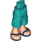 LEGO Hip with Shorts with Cargo Pockets with Blue sandals (26490)