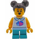 LEGO Girl with Striped Sweater with Turquoise Legs Minifigure