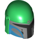 LEGO Helmet with Sides Holes with Mandalorian Female Tribe Warrior Gray and Blue (66492 / 87610)