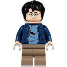 LEGO Harry Potter with Dark Blue Jacket and Dark Tan Legs with Dirt Stains (Grin / Stern) Minifigure