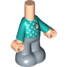 LEGO Micro Body with Trousers with Turquiose Dotted Shirt