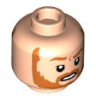 LEGO Obi-Wan Kenobi Head with dark orange beard (Recessed Solid Stud) (3626 / 100485)