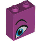 LEGO Brick 1 x 2 x 2 with Blue Eye Left with Inside Stud Holder (3245 / 52086)