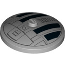 LEGO Dish 4 x 4 with Star Wars Hatch Black and Gray (Solid Stud) (3960)