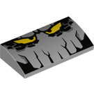 LEGO Slope 2 x 4 Curved with Rock Face with Yellow Eyes with Bottom Tubes (61068)