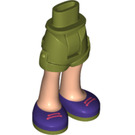 LEGO Hip with Rolled Up Shorts with Purple shoes with Thick Hinge (35557)