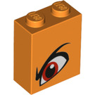 LEGO Brick 1 x 2 x 2 with Orange Eye Left with Inside Stud Holder (3245 / 53106)