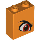 LEGO Brick 1 x 2 x 2 with Orange Eye Right with Inside Stud Holder (3245 / 53112)