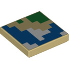 LEGO Tile 2 x 2 with Blue and Green Pixels with Groove (1005 / 3068)
