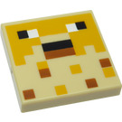 LEGO Tile 2 x 2 with Minecraft Pufferfish Face with Groove (3068 / 76943)