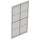 LEGO Glass for Window 1 x 4 x 6 with Gold Lattice over Frosted White Background (6202 / 35330)
