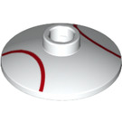 LEGO Dish 2 x 2 with Red semi-circle lines (38746)
