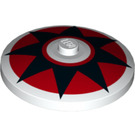 LEGO Dish 4 x 4 with Black Star on Red Circle (Solid Stud) (36210)