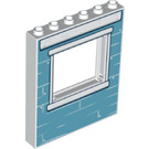 LEGO Panel 1 x 6 x 6 with Window Cutout with Blue Wall (50137)
