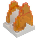 LEGO Plate 2 x 2 with Marbled Transparent Orange Fire (41685)