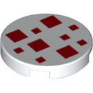 LEGO Tile 2 x 2 Round with Red Squares with Bottom Stud Holder (14769 / 66985)