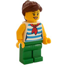 LEGO Woman in Green Striped Shirt Minifigure