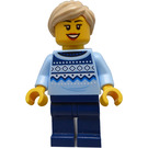 LEGO Woman with Bright Light Blue Christmas Sweater Minifigure