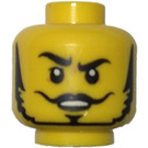 LEGO Head Dual Sided Black Eyebrows, Moustache and Beard, Raised Right Eyebrow (Recessed Solid Stud) (3626)