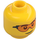 LEGO Head with Orange Sunglasses (Recessed Solid Stud) (3626 / 73906)