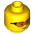LEGO Head with Orange Sunglasses (Recessed Solid Stud) (3626 / 73906)