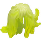 LEGO Mid-Length Wavy Hair with Transparent Neon Green Sides with Spikes (53801)