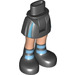 LEGO Hip with Basic Curved Skirt with Black Boots with Dark Azure Stripes with Thick Hinge (92820)