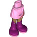LEGO Hip with Basic Curved Skirt with Magenta Boots with Silver Stars with Thick Hinge (35634)