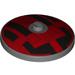 LEGO Dish 4 x 4 with Star Wars Hatch Black and Red Pattern (Solid Stud) (3960 / 50098)