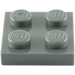 LEGO Dark Stone Gray Plate 2 x 2 (3022 / 94148)