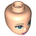 LEGO Female Minidoll Head with Light Blue Eyes and Open Mouth Dark Pink Lips (37592 / 92198)