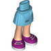 LEGO Hip with Basic Curved Skirt with Magenta Shoes and White Laces with Thick Hinge