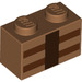 LEGO Medium Dark Flesh Brick 1 x 2 with Minecraft Crafting Table with Bottom Tube (3004)