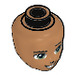 LEGO Medium Dark Flesh Female Minidoll Head with Light Green Eyes and Open Mouth Smile (38718 / 92198)