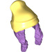 LEGO Medium Lavender Minifigure Hair with Bright Light Yellow Beanie Hat (52686)