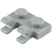 LEGO Medium Stone Gray Plate 1 x 2 with Horizontal Clips (Open 'O' Clips) (49563 / 60470)