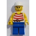 LEGO Pirates Chess Set Pirate with Red and White Striped Shirt with White Bandana and Blue Legs Minifigure
