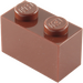 LEGO Reddish Brown Brick 1 x 2 with Bottom Tube (3004 / 93792)