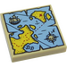 LEGO Tile 2 x 2 with Pirate Treasure Map with Groove (3068 / 19524)