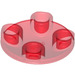 LEGO Transparent Red Plate 2 x 2 Round with Rounded Bottom (2654 / 28558)