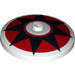 LEGO Dish 4 x 4 with Black Star on Red Circle (Solid Stud) (3960 / 36210)