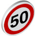 LEGO Roadsign Clip-on 2 x 2 Round with '50' Speed Limit (30261 / 83388)