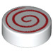 LEGO Tile 1 x 1 Round with Red Swirl (14184 / 100797)