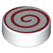 LEGO Tile 1 x 1 Round with Red Swirl (98138)