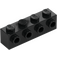 LEGO Black Brick 1 x 4 with 4 Studs on One Side (30414)